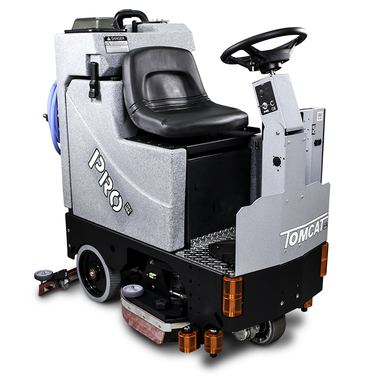 Floor Scrubbers 28in Tomcat Pro Cylindrical Rider Auto Scrubber And Sweeper From Flexpac